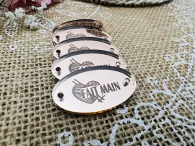 5 Etiquettes/ labels Ovales 35X20mm Rose gold " Modèle coeur" - Lou Passion