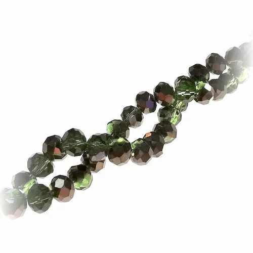 90 perles à facettes 6 mm vert electroplate - perles abaques