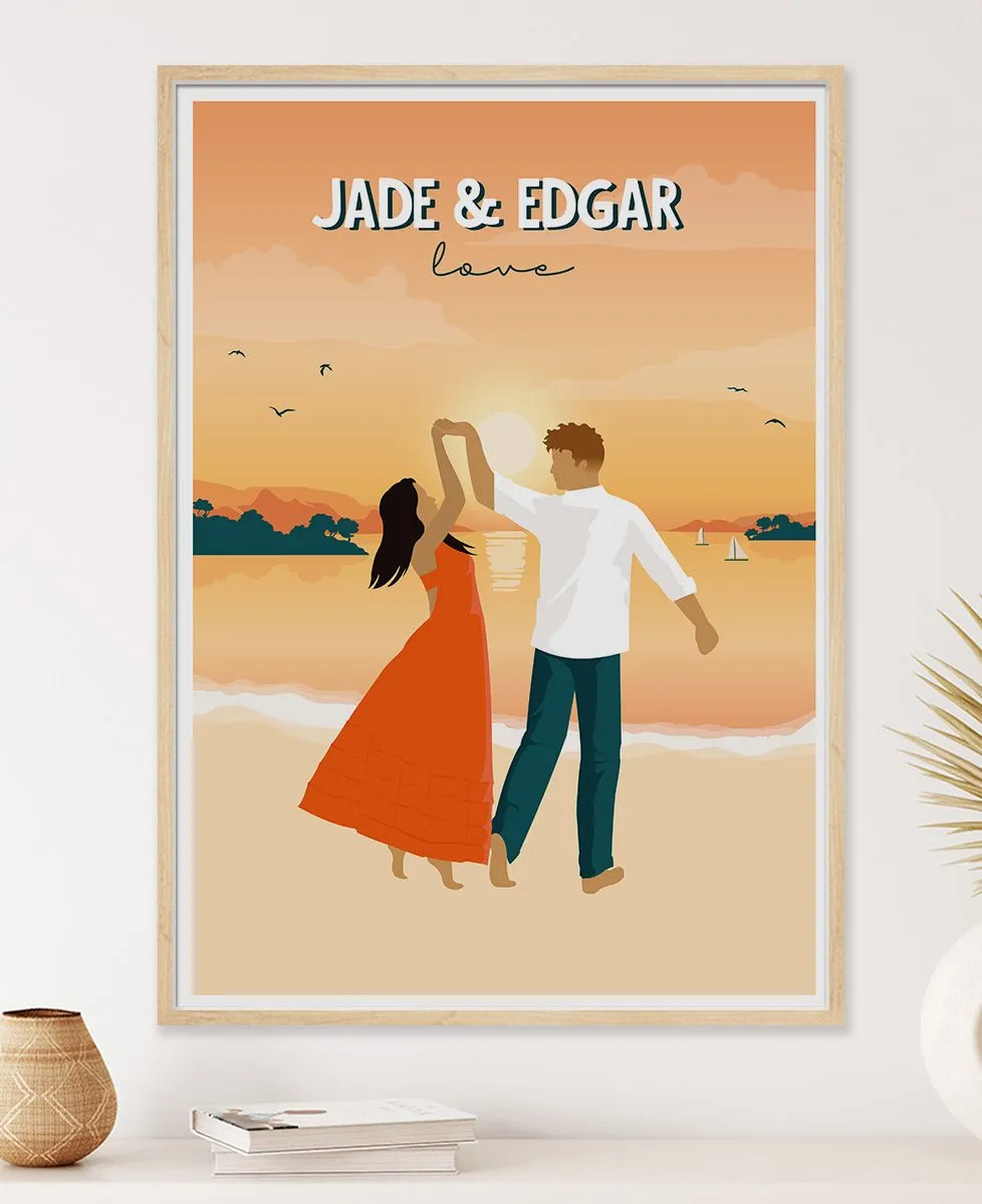 Affiche Couple qui danse personnalisé