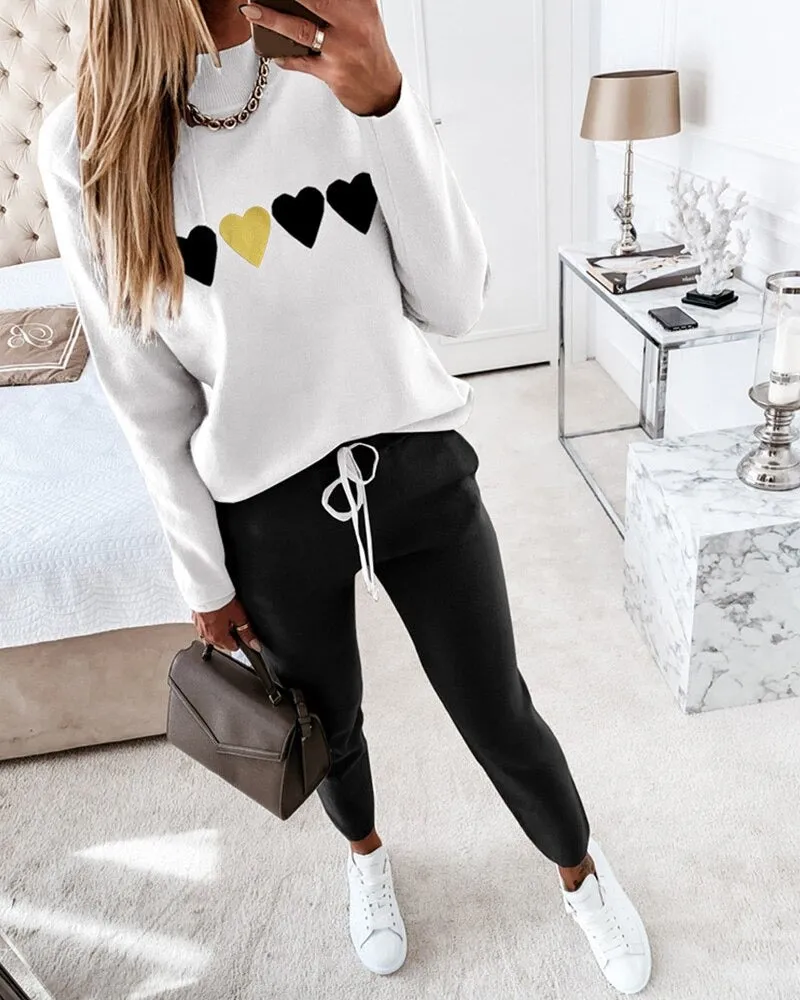 Ava | Sweat à motif cur et joggers