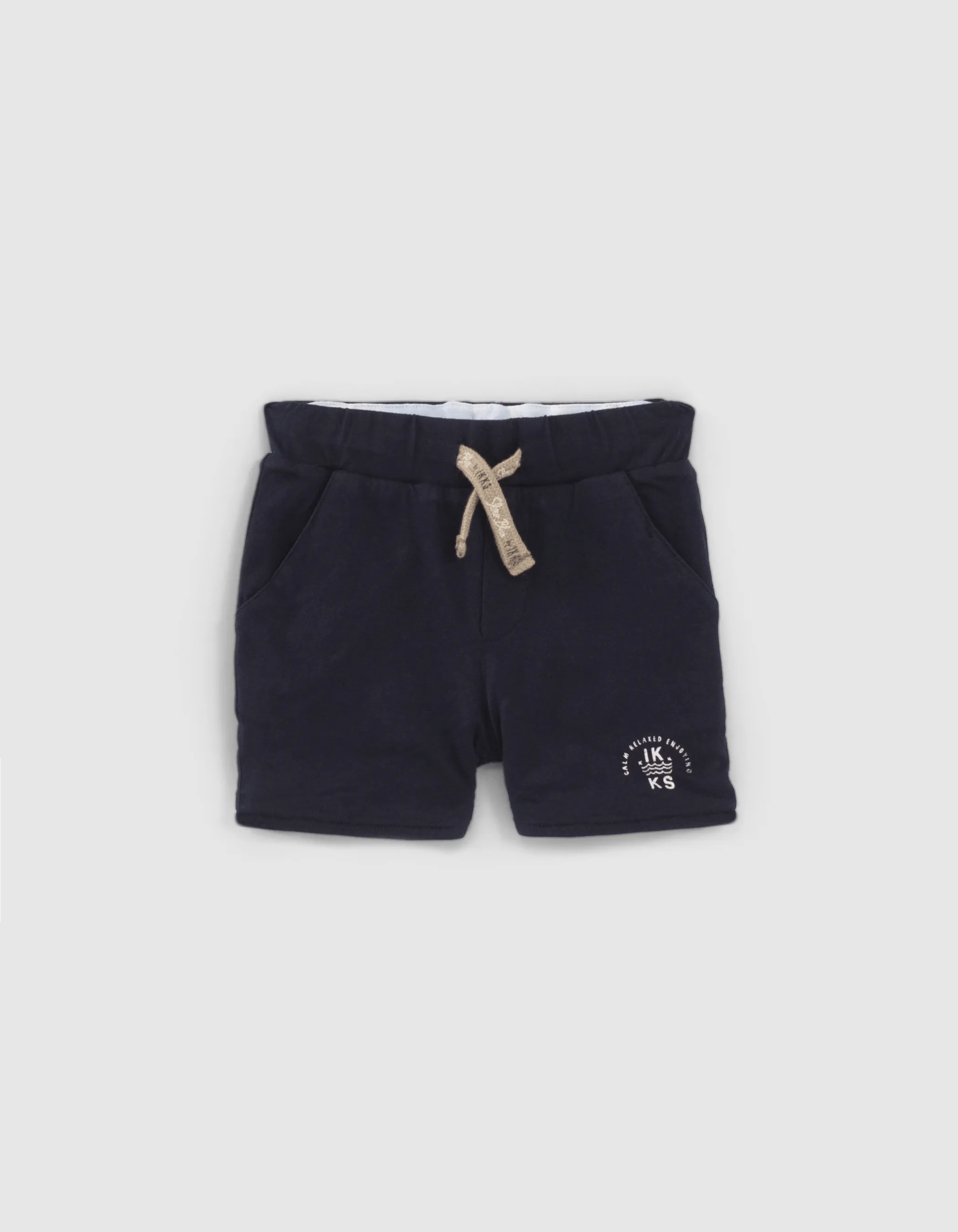 Bermuda réversible marine et tie and dye bébé garçon