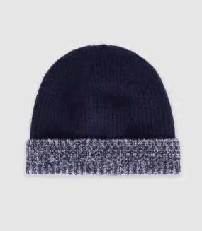 Bonnet avec revers marine