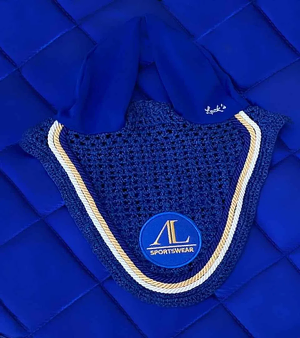 Bonnet Bleu Roi, 3 Cordes Or, Blanc & Bleu Roi
