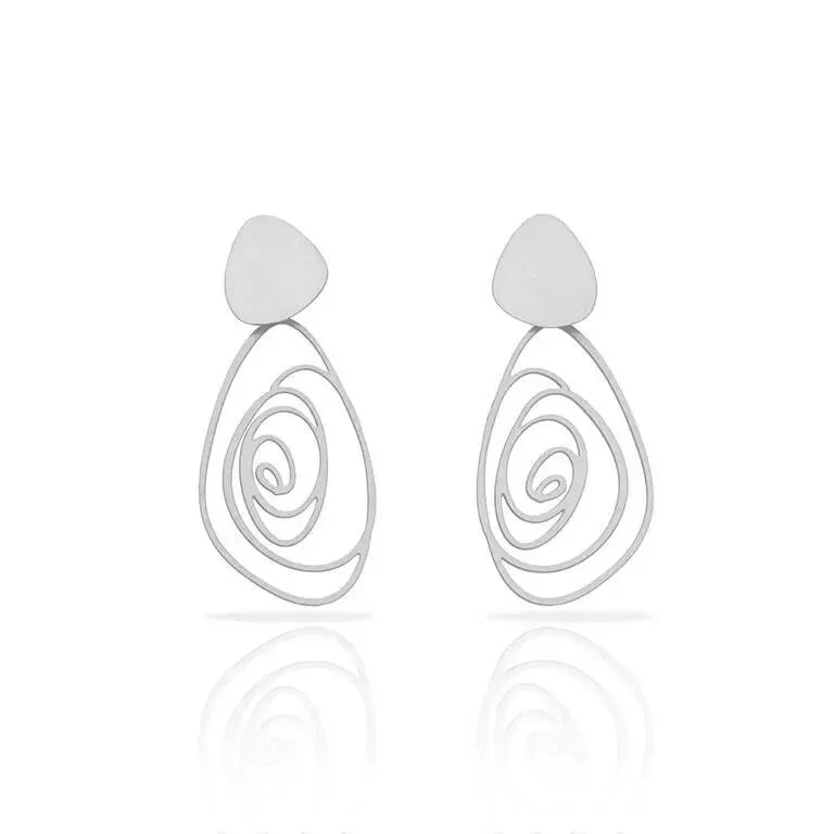 Boucles clous ovales argents