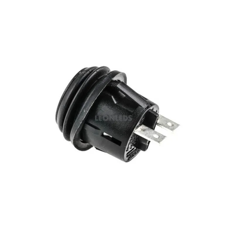 Bouton poussoir noir IP65 à installer sur panneau 20A | leonleds.com