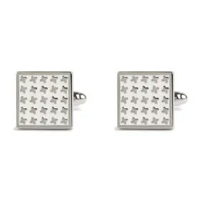 Boutons de manchette, Dogtooth Emaillé Blanc