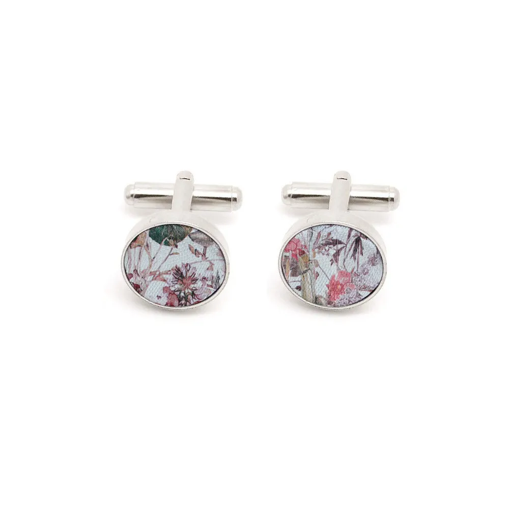 Boutons de manchette Les Ateliers Grège Cérémonie Liberty Herbier Rose
