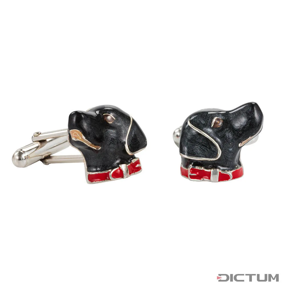 Boutons de manchettes »Labrador noir«