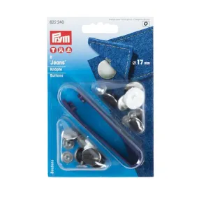 Boutons jean à river sans couture, lisse, 17mm, argenté prym 622240
