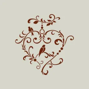 Broderie coeur. pochoir coeur. pochoir en vinyle adhésif. (ref 233-2)