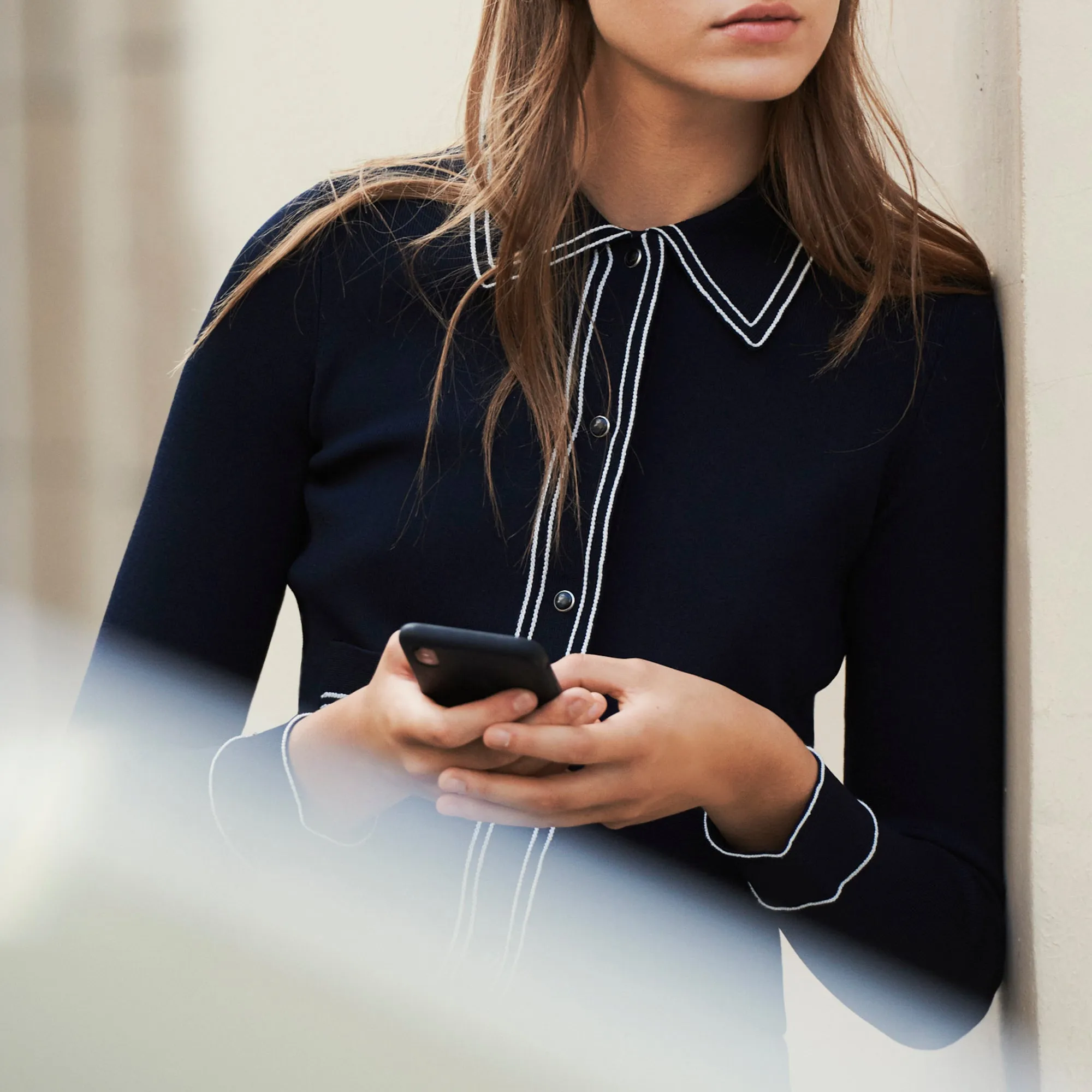 Cardigan court effet chemise