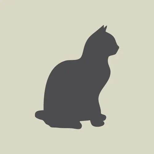 Chat. silhouette de chat. pochoir en vinyle adhésif. (ref 215)
