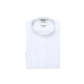 Chemise coton lin blanche unie Elibert