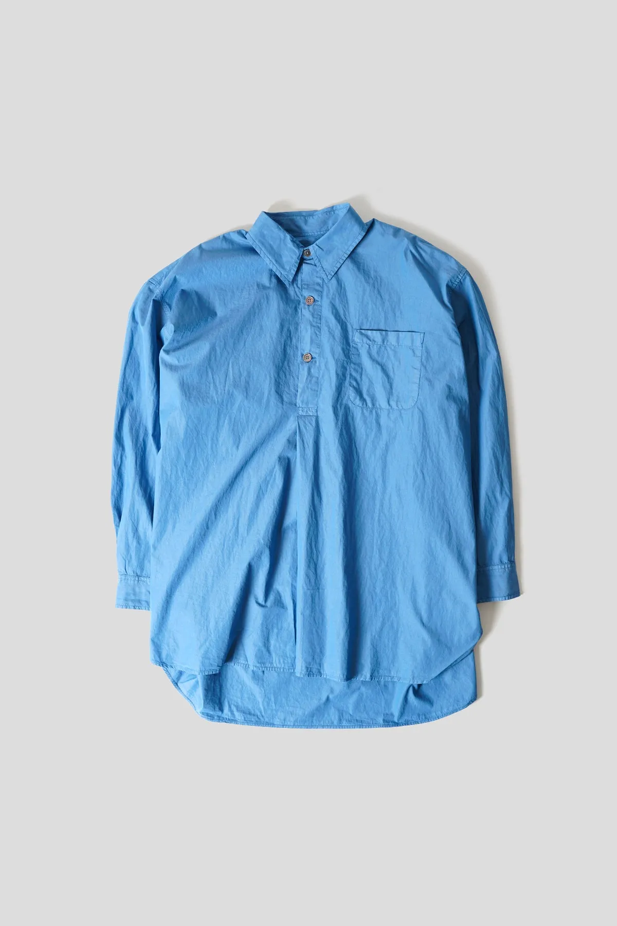 CHEMISE POPOVER ANTIQUE BLUE PARACHUTE POPLIN