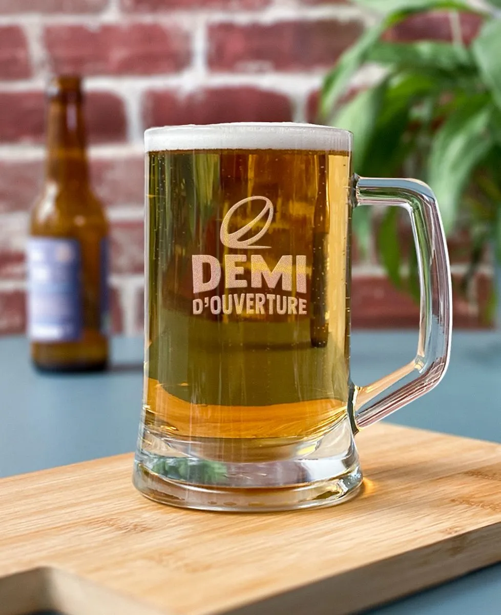 Chope de bière Demi d'ouverture (gravé)