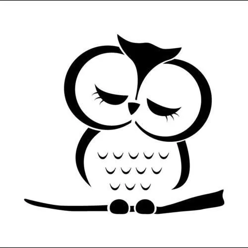 Chouette. pochoir de chouette. dessin de chouette (ref 406-2)