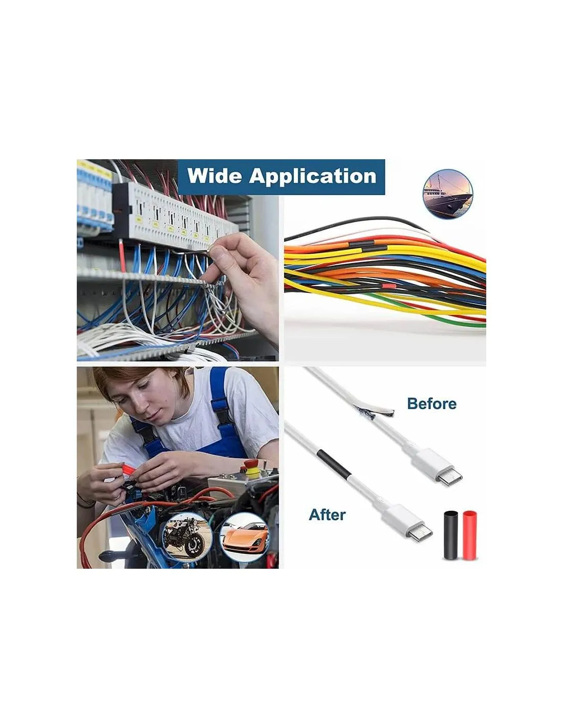 Connecteurs thermorétractables à souder | Paquet de 400 pièces | Imperméable et résistant