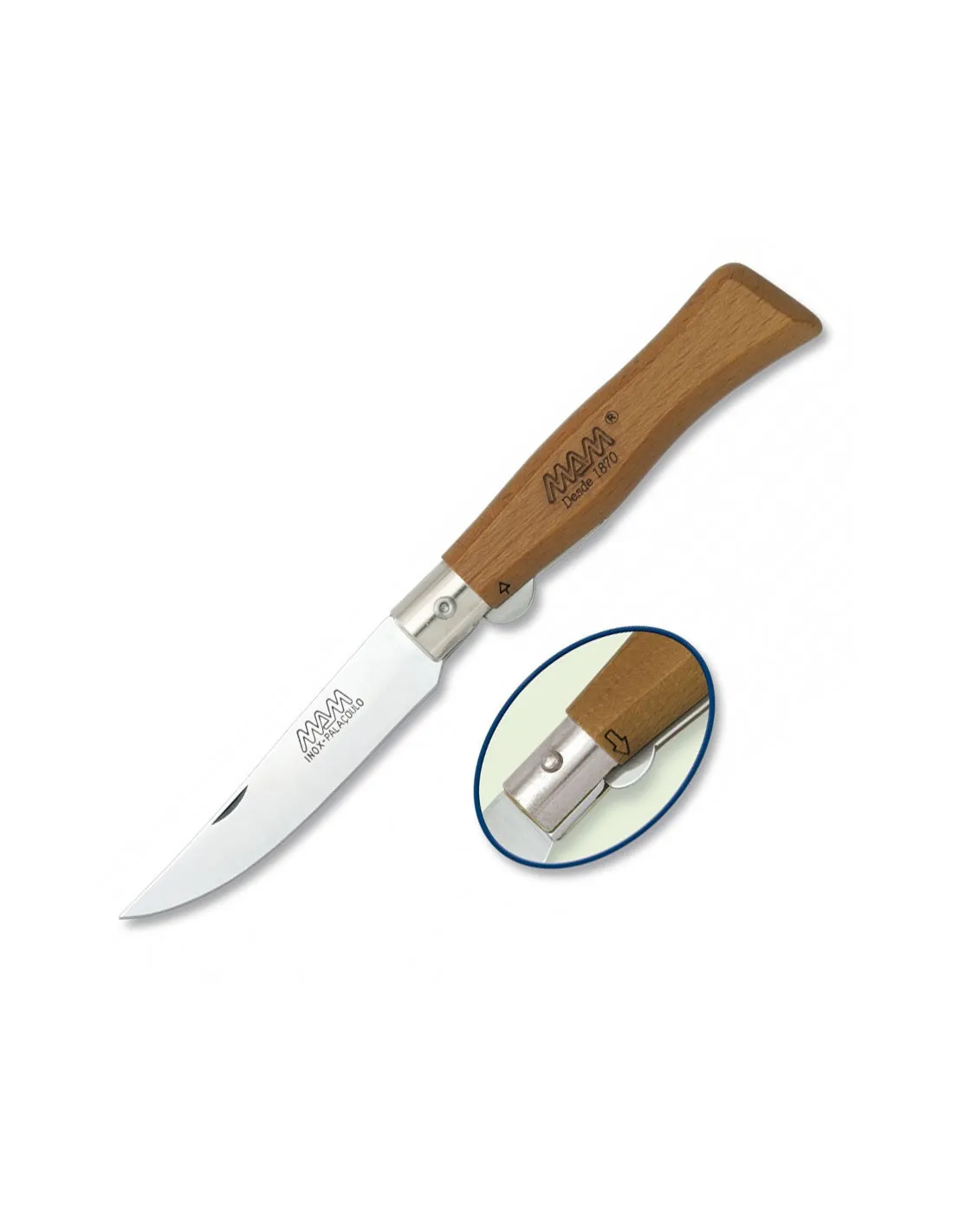 Couteau de poche modèle Duero de marque MAM avec manche en bois (16,4 cm.) ⚔️