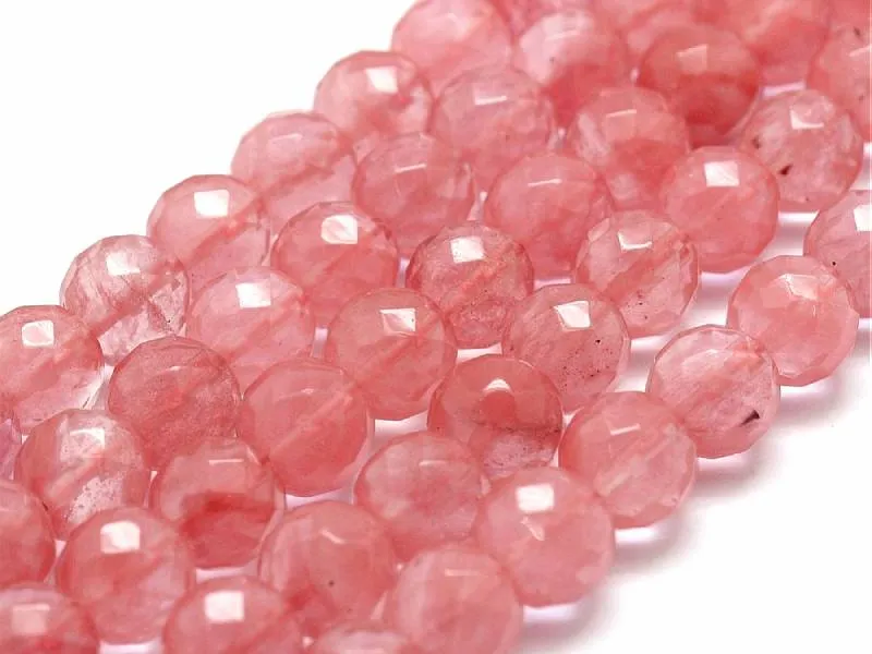 Créez des bijoux avec ces 50 perles à facettes en quartz cerise !