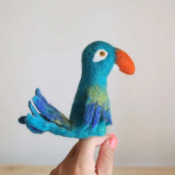 Deer Harbour Design Parrot Felt Finger Puppet - Trouva