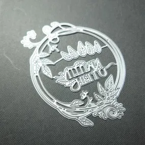 Die cut metallique cercle cadre photo fleur plante  pour toutes machines de decoupe perforatrice pochoir matrice