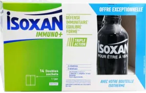 IMMUNO+ - Défenses Immunitaires Équilibre et Forme 14 Doubles Sachets + Bouteille Isotherme Offerte | Isoxan  - Parapharmacie Bo