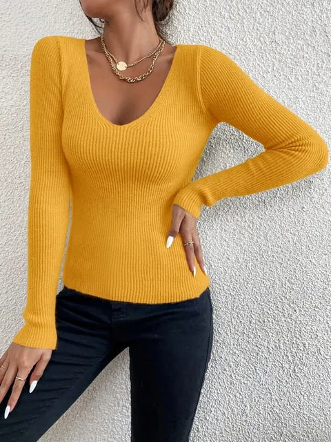 Ivy Knitted Sweater with V-Neck - Confortable et polyvalent