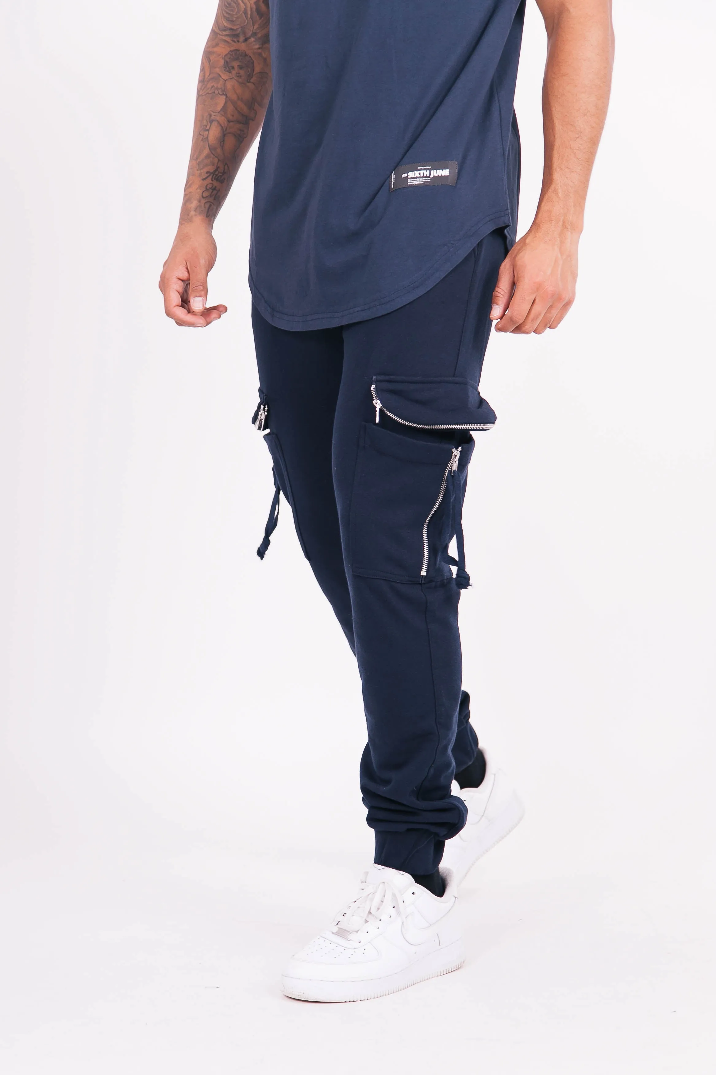 Jogging coton poches bleu marine