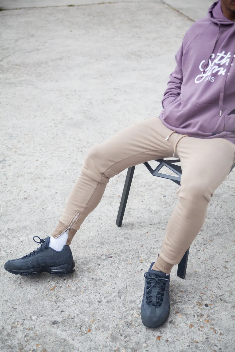 Jogging zips slim beige