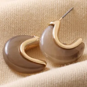 Lisa Angel Cocoa Organic Resin Hoop Ear-rings - Trouva