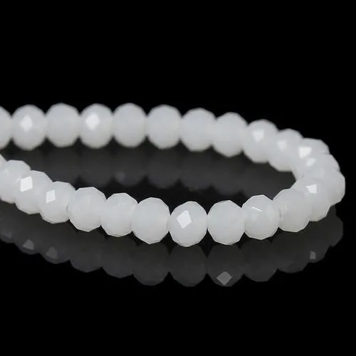 Lot 1000 perles en verre à facettes blanches 4x3mm - sc58814-