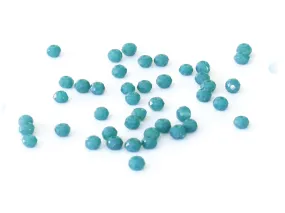 Lot de 50 perles à facettes en verre 4x6 mm - bleu canard