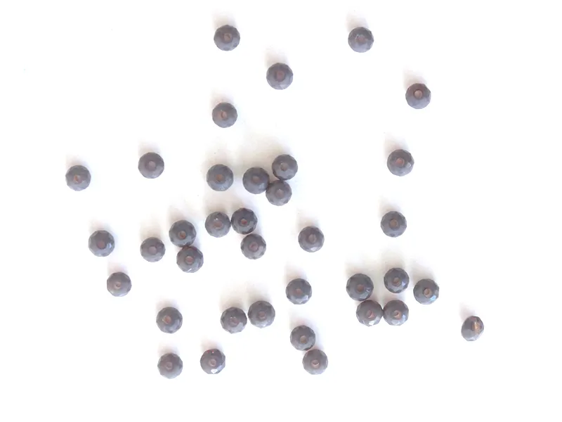 Lot de 50 perles à facettes en verre 4x6 mm - gris