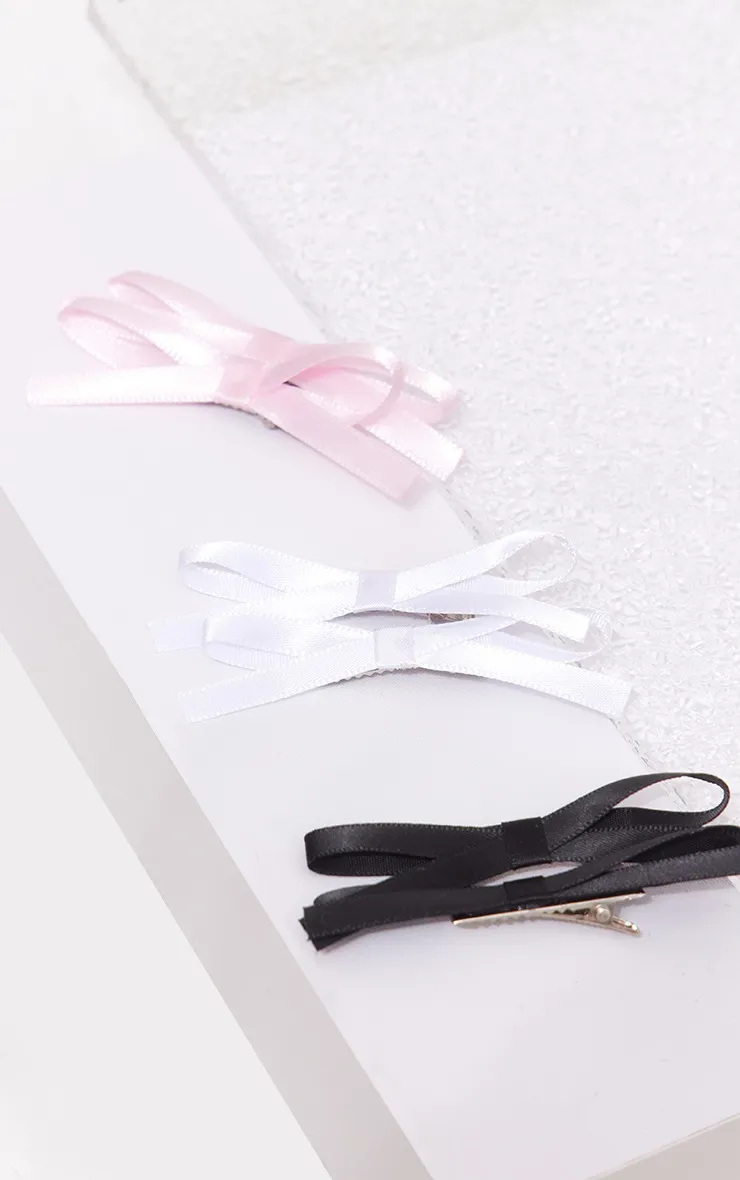 Lot de barrettes noeud blanches