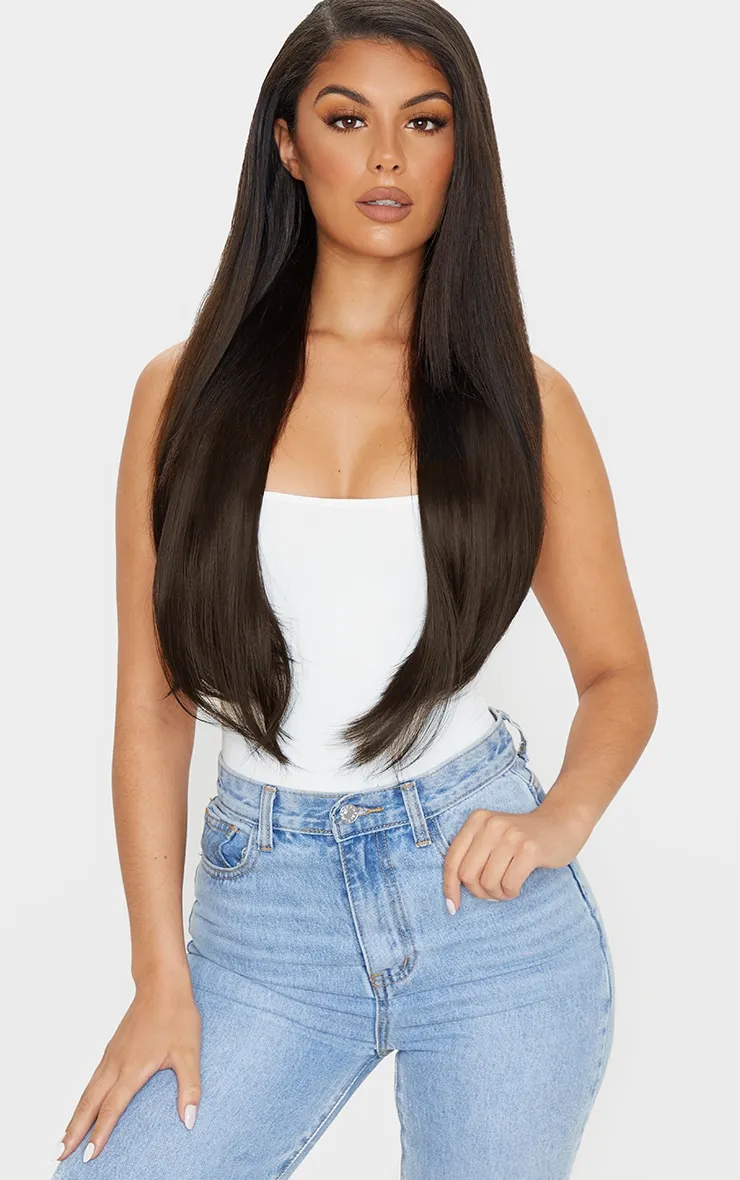 LullaBellz Extensions lisses à clipser 57 cm Warm Brunette