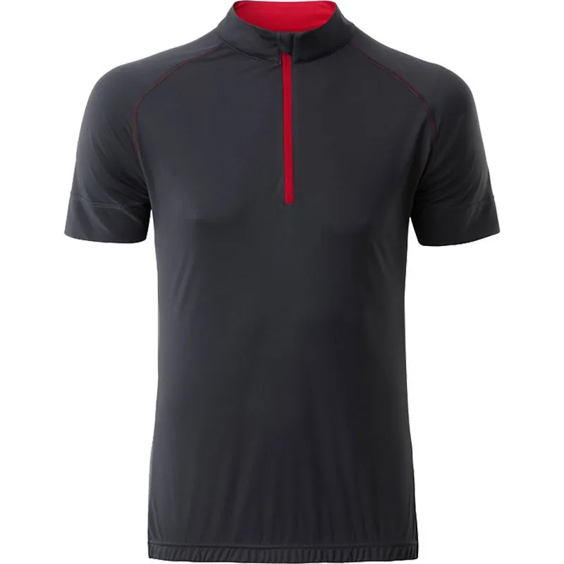 Maillot cycliste femme 1/2 zip marquage 1 couleur