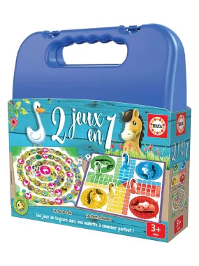 Mallette 2 Jeux en 1 : Petits chevaux et jeu de l'oie - N/A