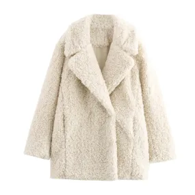 Manteau à effet laine  Femme