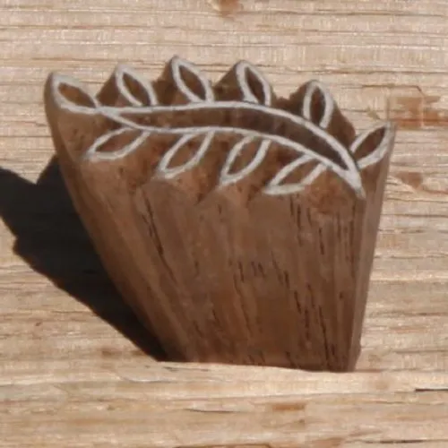 Petits tampons bois, batik feuille, encreur, planche à imprimer -