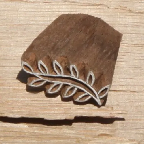 Petits tampons bois, batik feuille, encreur, planche à imprimer -