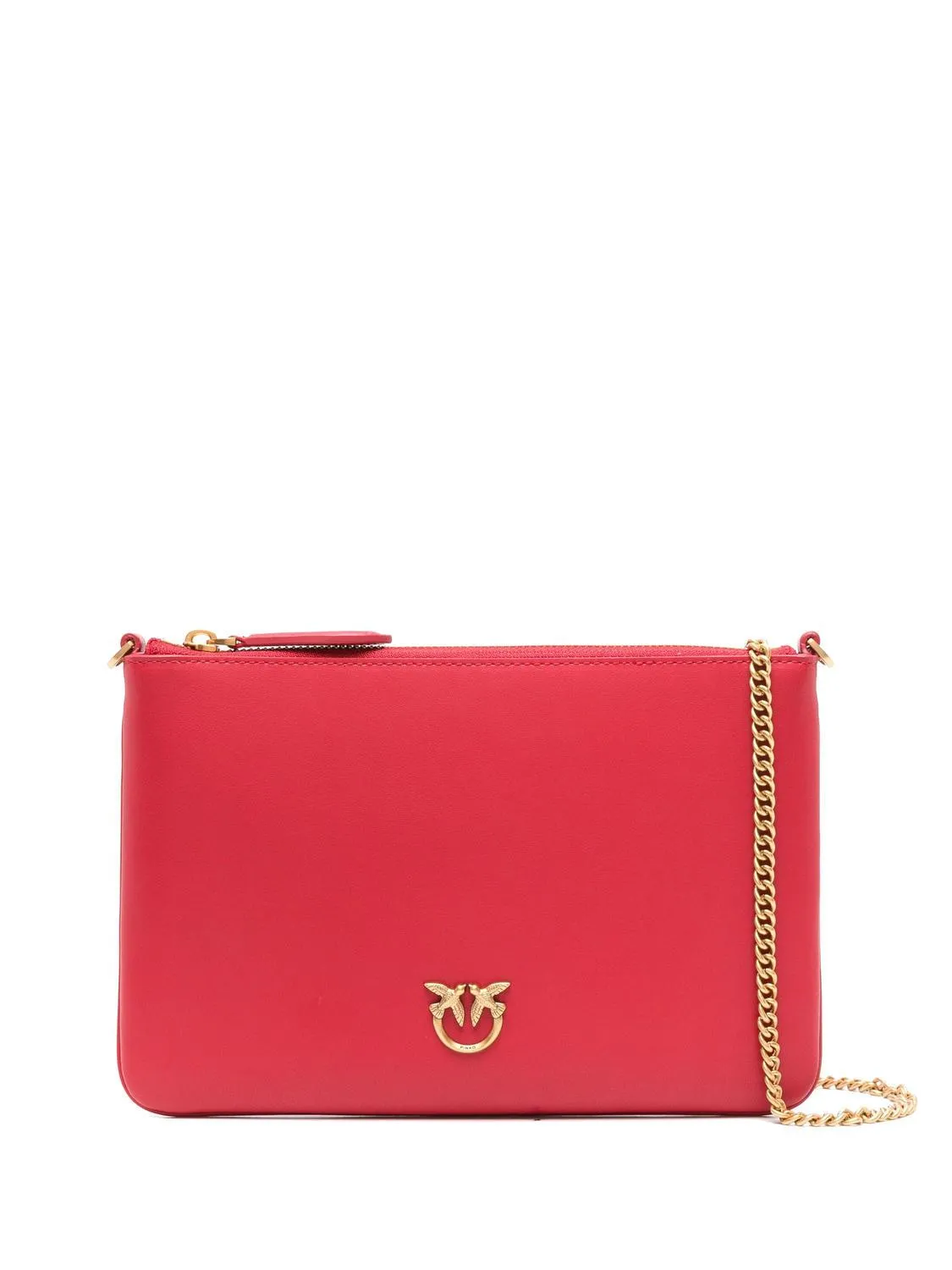 Pinko Flat Classic Pochette Avec Bandoulière En Chaîne Rouge-Or Antique - Achetez À Prix Outlet!