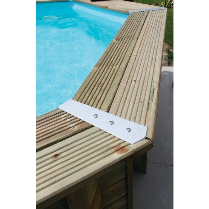 Piscine bois ovale Océa 8,60 x 4,70 x H. 1,30 m - Liner gris