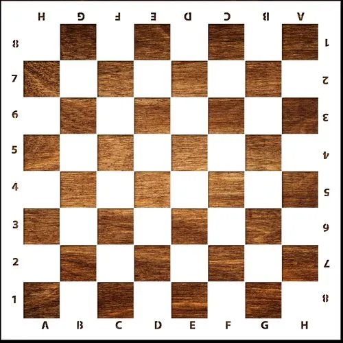 Pochoir 30 x 30 cmr en plastique mylar : plateau jeu d'echecs