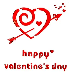 Pochoir plastique 13*13cm : coeur happy valentine's day