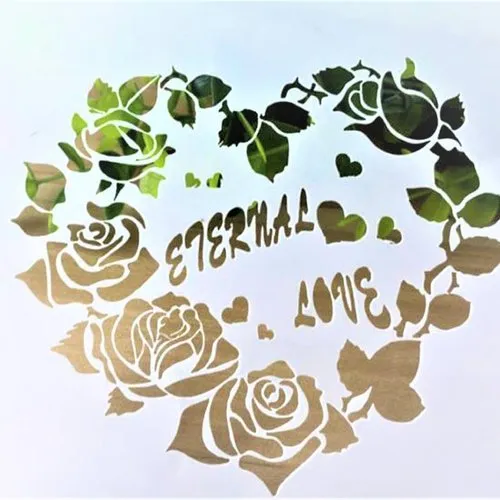 Pochoir plastique 13*13cm : coeur "eternal love"