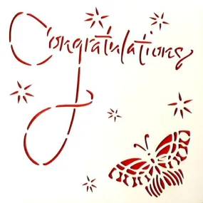 Pochoir plastique 13*13cm : congratulations