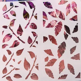Pochoir plastique 13*13cm : feuilles (01)