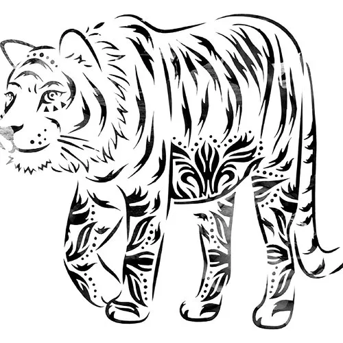 Pochoir plastique 30*21cm : tigre (04)