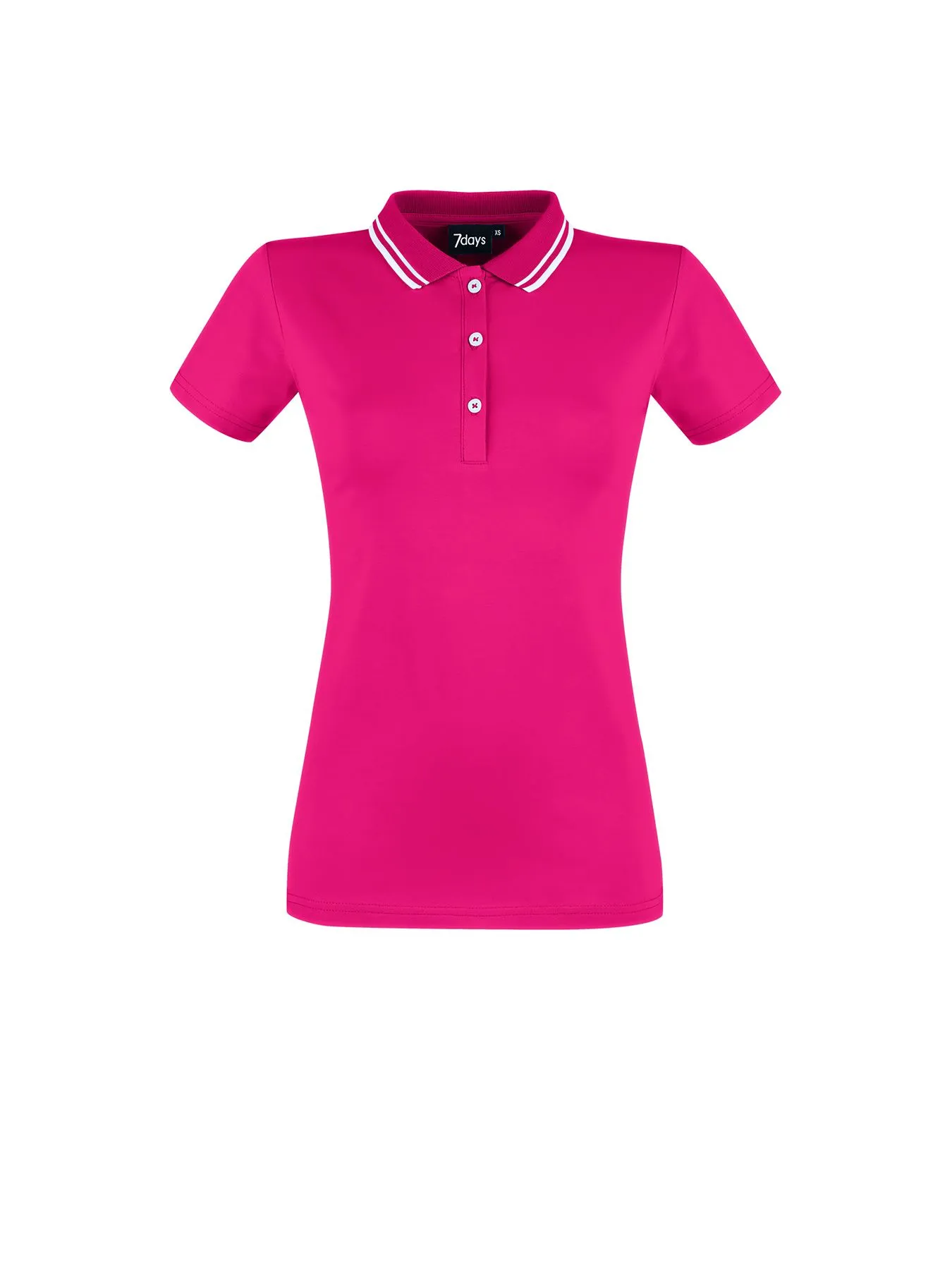 Polo femme en jersey à maille interlock – col en tricot