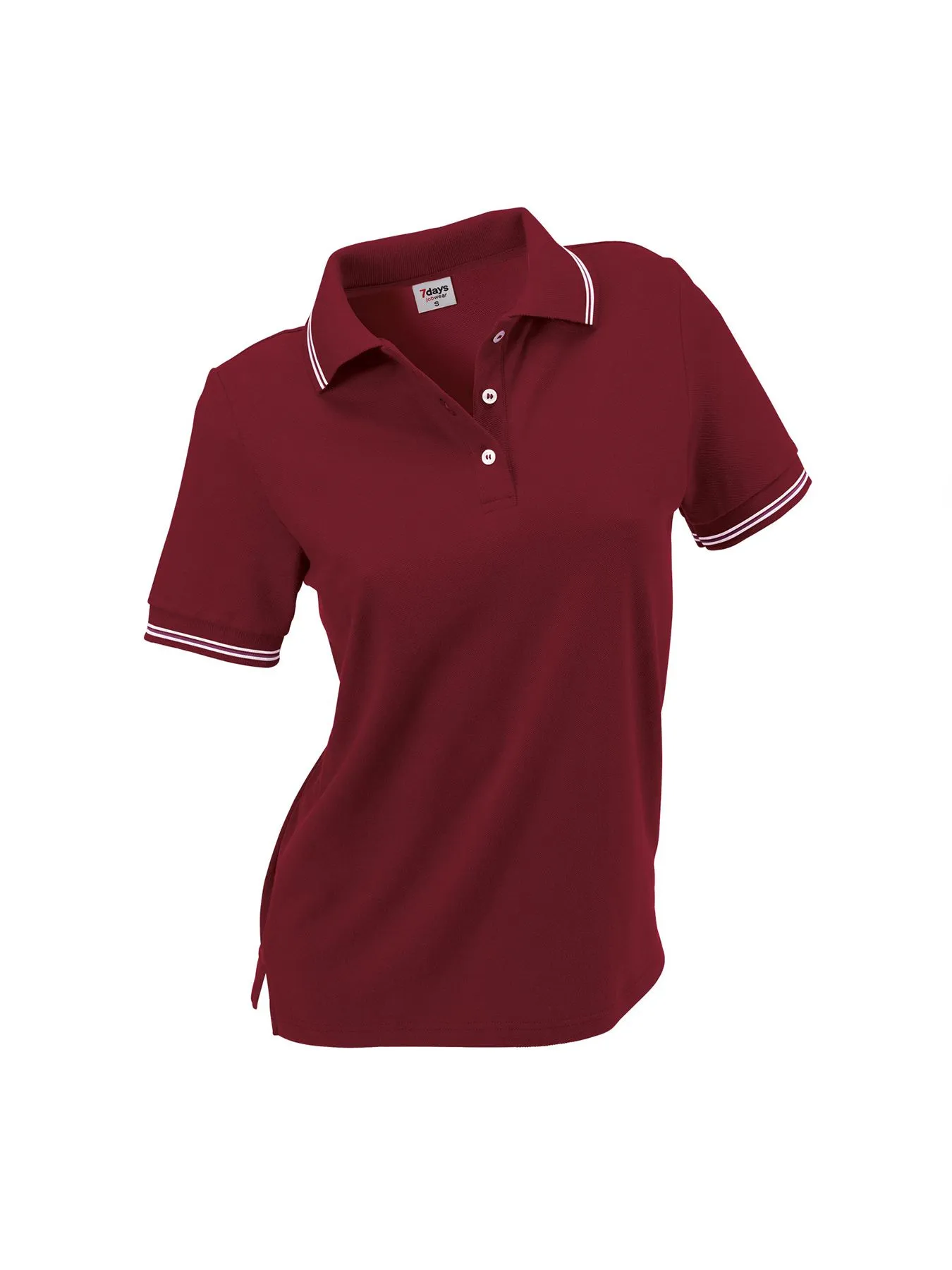 Polo femme en maille piquée – col avec rayures